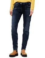 Spodnie damskie - Cecil Damskie spodnie jeansowe B375762 Slim, Blue/Black Used wash, W25/L32, Blue/Black Used Wash., 25W / 32L - miniaturka - grafika 1