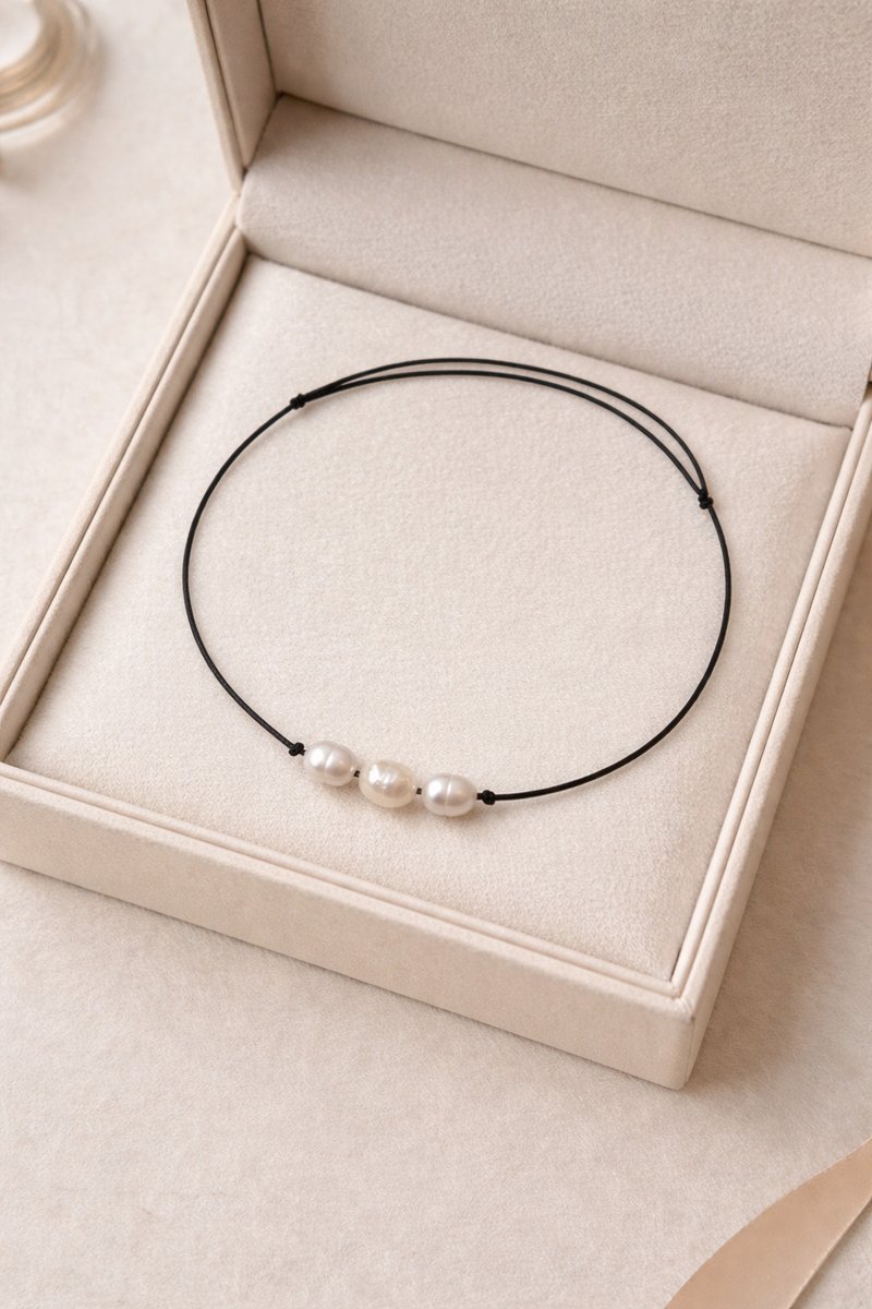 Bransoletka na sznurku z perłami naturalnymi