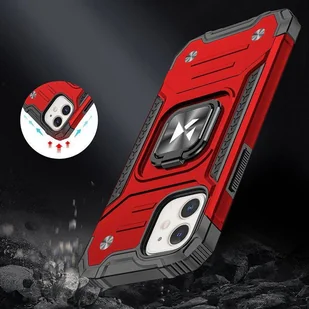 Wozinsky Ring Armor etui iPhone 14 pancerny pokrowiec uchwyt magnetyczny ring czerwone - Etui i futerały do telefonów - miniaturka - grafika 7