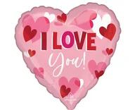 Balony i akcesoria - Balon foliowy Jumbo - I Love You Playful Hearts, 71x71 cm,zapakowany - miniaturka - grafika 1