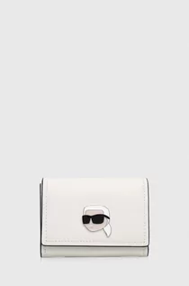 Portfele - Karl Lagerfeld portfel skórzany damski kolor biały - grafika 1
