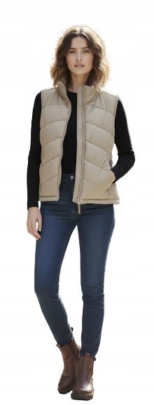 Only Bezrękawnik Damski Beżowy Puchowy Na Zamek S K1A