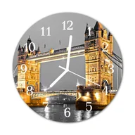 Naklejki na drzwi i meble - Zegar szklany okrągły Tower bridge - miniaturka - grafika 1