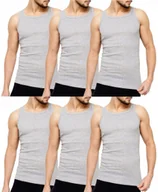 Koszulki męskie - PODKOSZULKA KOSZULKA MĘSKA 100% BAWEŁNA GŁADKA OKRĄGŁY ZESTAW 6-SZT - L - miniaturka - grafika 1