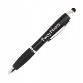 Długopisy - Długopis grawer reklamowy z logo personalizowany świecący napis czarny - miniaturka - grafika 1