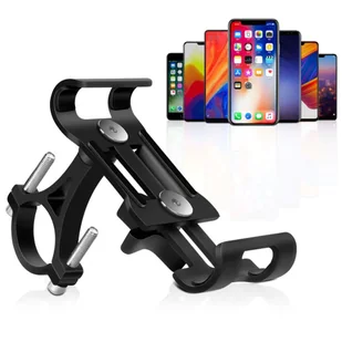 Uchwyt rowerowy Alogy Metal Bike Holder do telefonu na kierownicę na rower motor hulajnoga Czarny + Pasek bezpieczeństwa - Akcesoria rowerowe - miniaturka - grafika 10