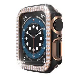 Etui FRAME Apple Watch 7/8/9 41mm diamond czarno - różowe - Akcesoria do smartwatchy - miniaturka - grafika 1