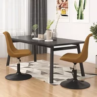 Krzesła - Lumarko Obrotowe krzesła stołowe, 2 szt., brązowe, aksamitne - miniaturka - grafika 1