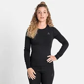Koszulki i topy damskie - ODLO Damska koszulka Bl Crew Neck L/S Active Wa, czarna, M 15910115000M - miniaturka - grafika 1