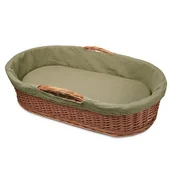 Łóżeczka i kojce - Hi Little One kosz Mojżesza wiklinowy niski leżaczek z materacykiem 2in1 Green Hunter - miniaturka - grafika 1