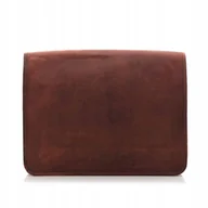 Torby męskie - Torba Vintage Męska do Pracy Na Laptopa 15,6 Brązowa z Klapą Belveder BH73 - miniaturka - grafika 1