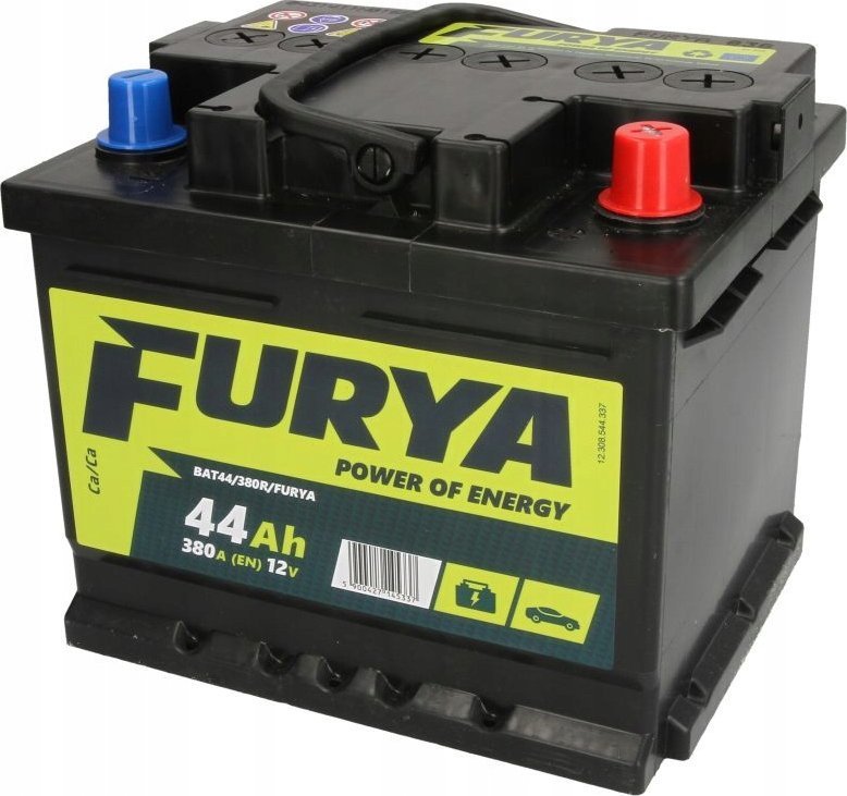 Akumulator FURYA 12V 44Ah/380A P+ biegun standardowy 207x175x175 B13 - stopka o wysokości 10.5 mm rozruchowy