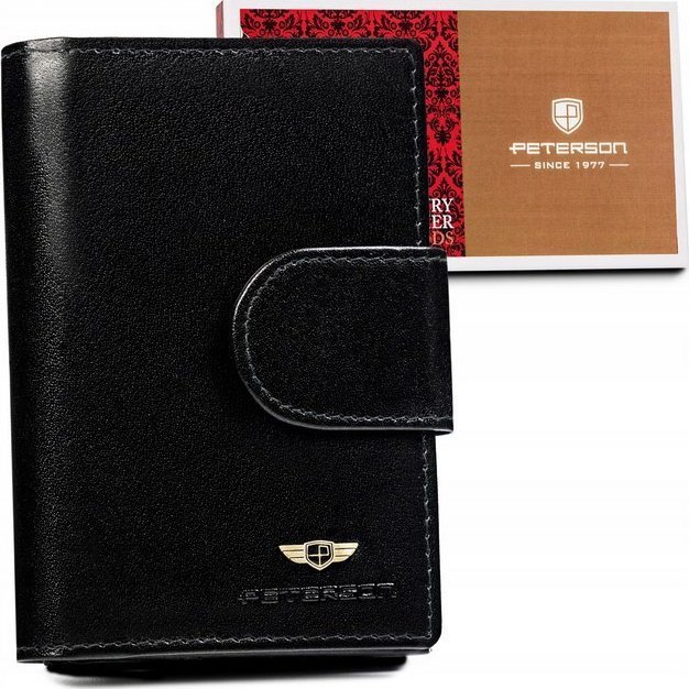 Peterson Skórzany, Średni Portfel Damski Na Zatrzask