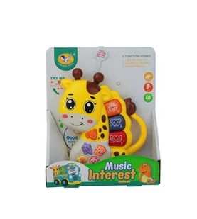 Dromader, Pianinko żyrafa z dźwiękiem na baterie - Zabawki interaktywne dla dzieci - miniaturka - grafika 1