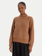 Swetry damskie - Calvin Klein Jeans Sweter Woolen Stitch LV044D372G Brązowy Regular Fit - miniaturka - grafika 1