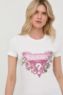 Koszulki i topy damskie - Guess t-shirt damski kolor biały - grafika 1