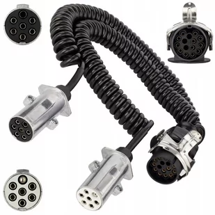Przewód Spiralny Adapter 15 Pin 7 Pin N+S 24V 4,5M - Akcesoria do przyczep i kamperów - miniaturka - grafika 1