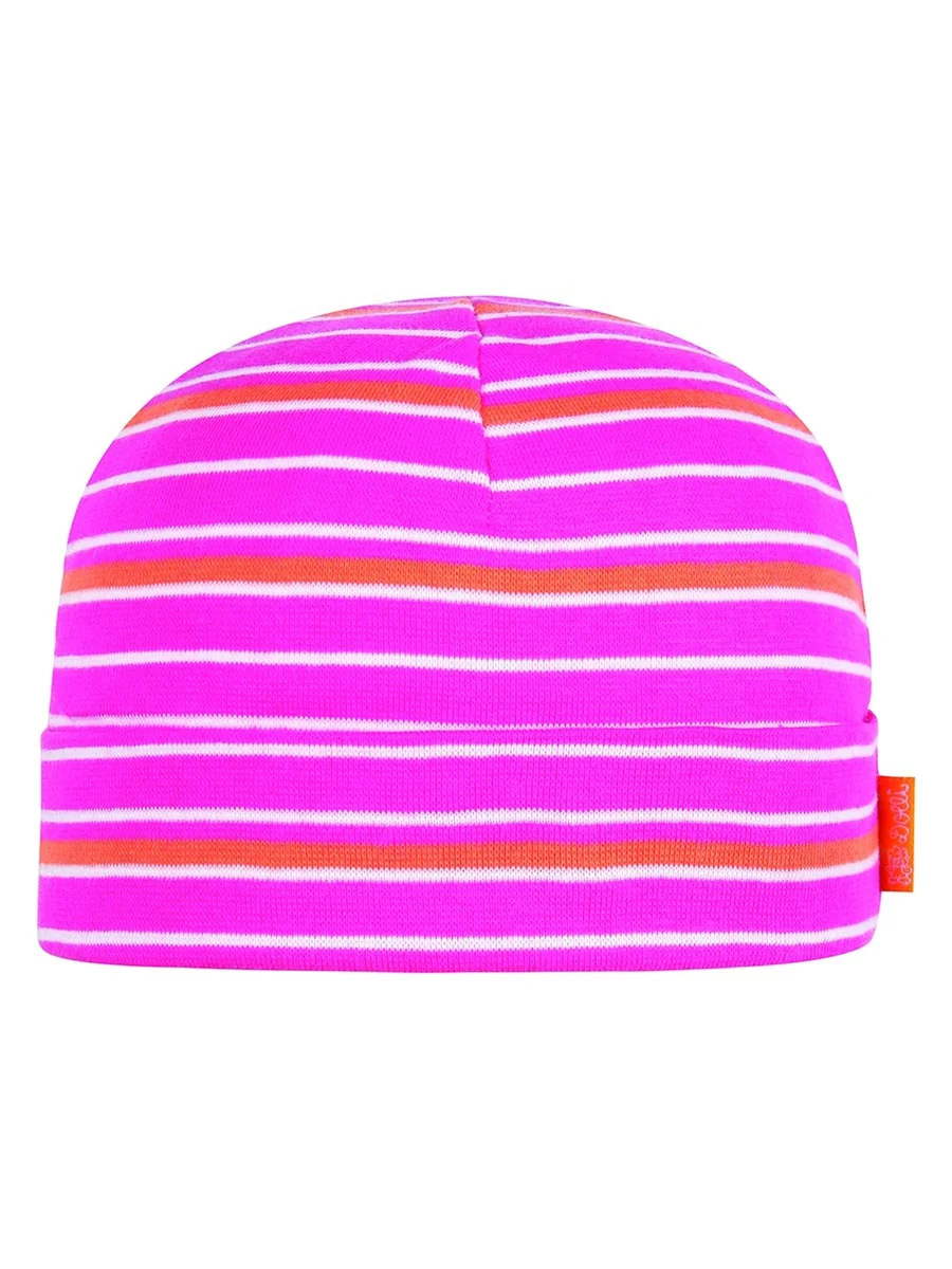 Dziewczęca czapka beanie różowa w paski Doll r.51