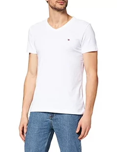 Tommy Hilfiger Vneck T-shirt Męski, Biały - Koszulki męskie - miniaturka - grafika 1