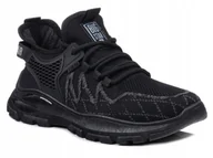 Buty sportowe męskie - Buty męskie sportowe czarne tekstylne sznurowane Big Star NN174460 43 - miniaturka - grafika 1