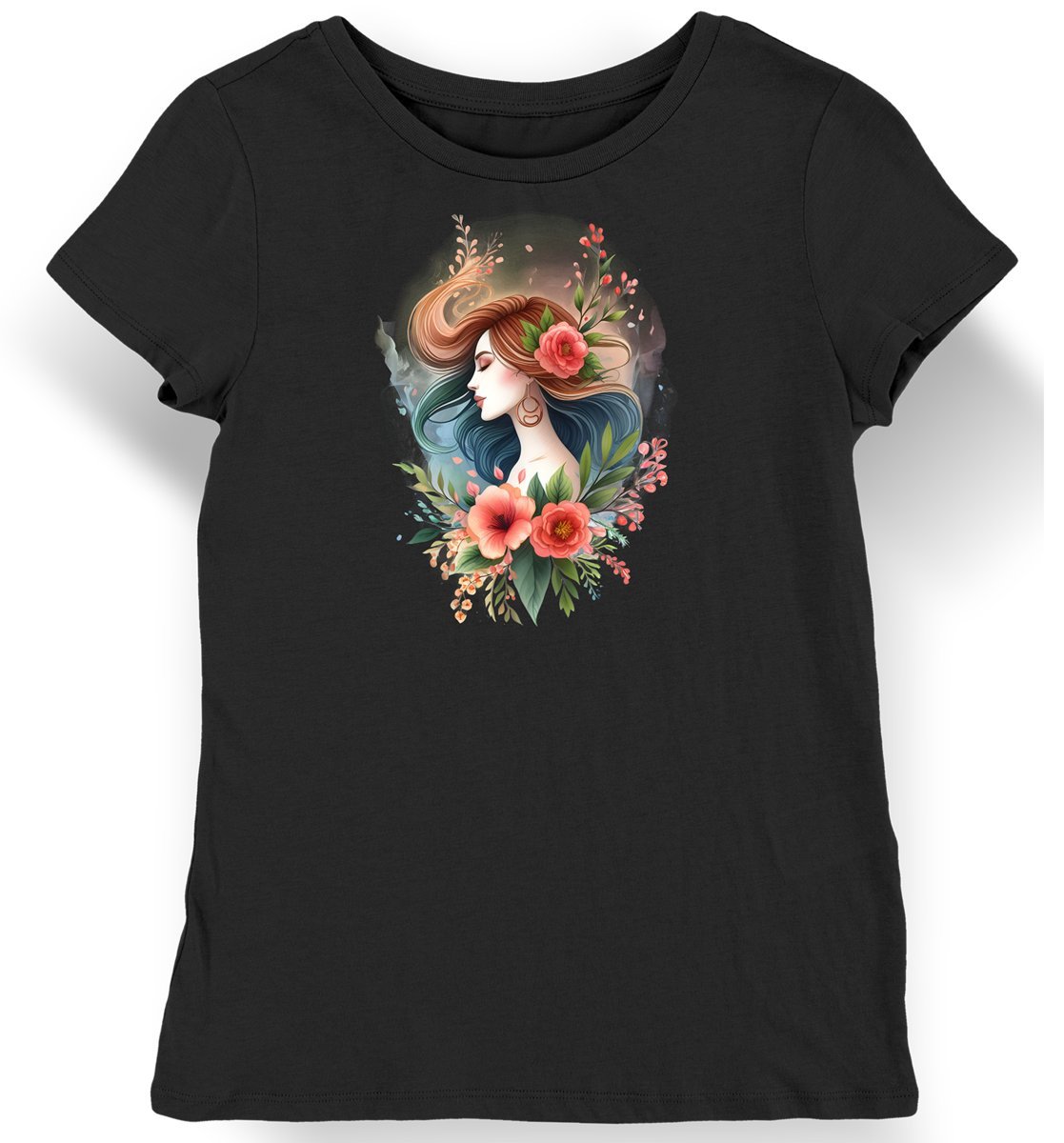 Koszulka damska na dzień kobiet kwiaty czarna L