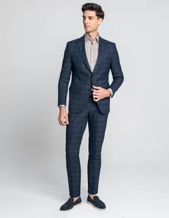 marynarka do zestawu strano granatowy slim fit - Marynarki męskie - miniaturka - grafika 1