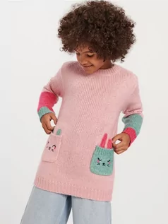 Swetry dla dziewczynek - Sinsay - Sweter - różowy - grafika 1