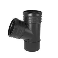 Odwodnienia, kanały i akcesoria - Wavin Trójnik 67,5° SiTech+ 110mm czarny 3067771 - miniaturka - grafika 1