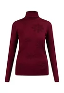 Swetry damskie - aleva Damski damski sweter z dzianiny z golfem 10424935-AL04, wiśniowy, XS/S, czerwony (Kirschrot), XS-S - miniaturka - grafika 1