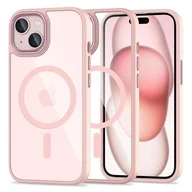 Etui i futerały do telefonów - Etui APPLE IPHONE 15 Tech-Protect Magmat MagSafe transparentne różowe - miniaturka - grafika 1