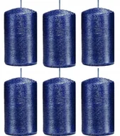 Świece - Świece ozdobne granatowe walec kokon 10/6 zestaw 6 - miniaturka - grafika 1