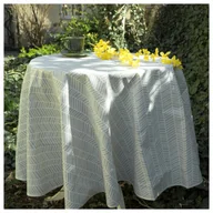 Obrusy i serwetki - OBRUS OKRĄGŁY OGRODOWY 160cm PLAMOODPORNY WODOODPORNY NA TARAS BALKON SZARY DO KUCHNI - miniaturka - grafika 1