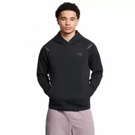 Bluzy sportowe męskie - Męska bluza treningowa nierozpinana z kapturem Under Armour UA Unstoppable Flc Hd Eu - czarna - UNDER ARMOUR - miniaturka - grafika 1