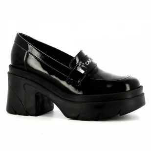 Czarne lakierowane półbuty damskie CARINII - Carinii - Mokasyny damskie - miniaturka - grafika 1