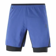 Spodnie sportowe damskie - Spodenki Salomon Cross Twin Skin Nautical Blue / Black - miniaturka - grafika 1
