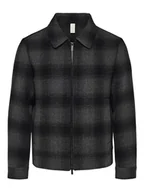 Kurtki męskie - SELETED HOMME Męska kurtka przejściowa Slhfilip Wool JKT Noos, szary, XXL - miniaturka - grafika 1