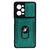 Etui i futerały do telefonów - Bizon Etui Case Camshield Card Slot Ring do Xiaomi POCO X5 Pro, zielone - miniaturka - grafika 1