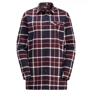 Koszule damskie - Damska koszula flanelowa Jack Wolfskin VAN VIEW SHIRT W boysenberry 41 - XS - grafika 1