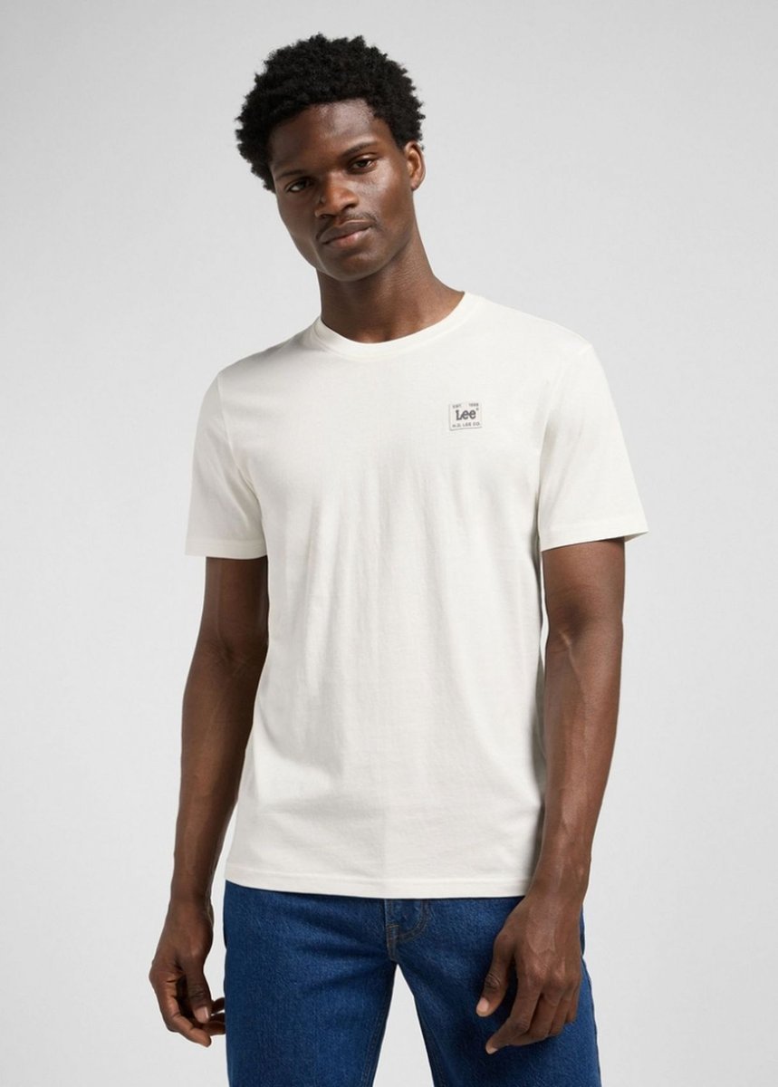 t-shirt uomo lee 112370445 regular tee label ecru