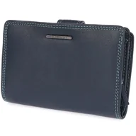 Portfele - Portfel damski kolorowy poręczny skórzany Bellugio - granatowy - miniaturka - grafika 1