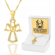 Biżuteria dla dzieci - PREZENT NA KOMUNIĘ ANIOŁEK ŁAŃCUSZEK SREBRO 925 - miniaturka - grafika 1