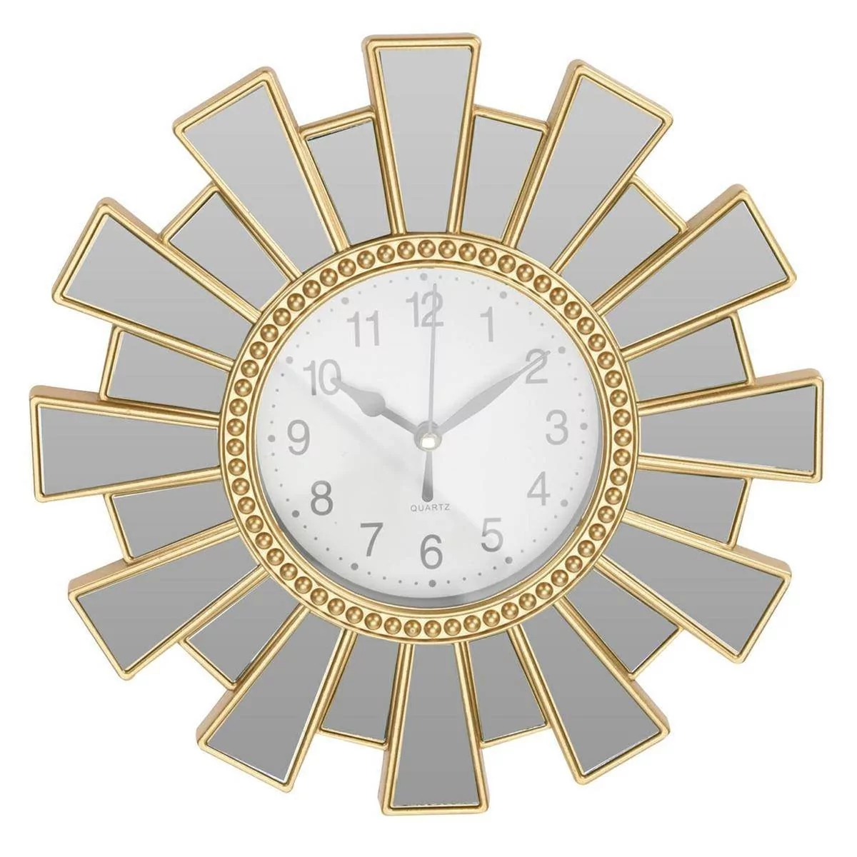 Zegar Ścienny Dekoracyjny Lustrzana Rama Glamour