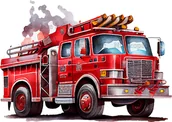 Pasmanteria - Naprasowanka Samochód pożarniczy strażacy 5 - miniaturka - grafika 1