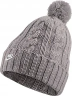 Czapki damskie - CZAPKA ZIMOWA DAMSKA NIKE 925422-027 SZARA POMPON - miniaturka - grafika 1