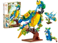Klocki - Klocki konstrukcyjne 3 w 1 PAPUGA KOT MOTYL Forange 408 elementów - miniaturka - grafika 1