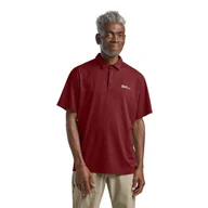 Koszulki męskie - Męska koszulka polo Jack Wolfskin DELGAMI POLO M deep ruby - XL - miniaturka - grafika 1