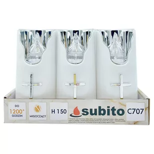 Wkłady Do Zniczy Led Subito C707 H150 6 Sztuk Srebrno-Biały - Lampiony i znicze - miniaturka - grafika 1