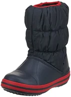 Śniegowce damskie - Crocs Uniseks - dzieci Winter Puff Boot Kids Śniegowce, Navy/Red, 22/23 EU - miniaturka - grafika 1