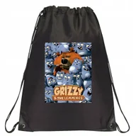Torby szkolne - P183 PLECAK WOREK NA BUTY TORNISTER GRIZZY I LEMINGI PREZENT JAKOŚĆ CZARNY - miniaturka - grafika 1