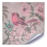 Plakaty - Plakat FEEBY Ptak w kwiatach, 40x40 cm - miniaturka - grafika 1